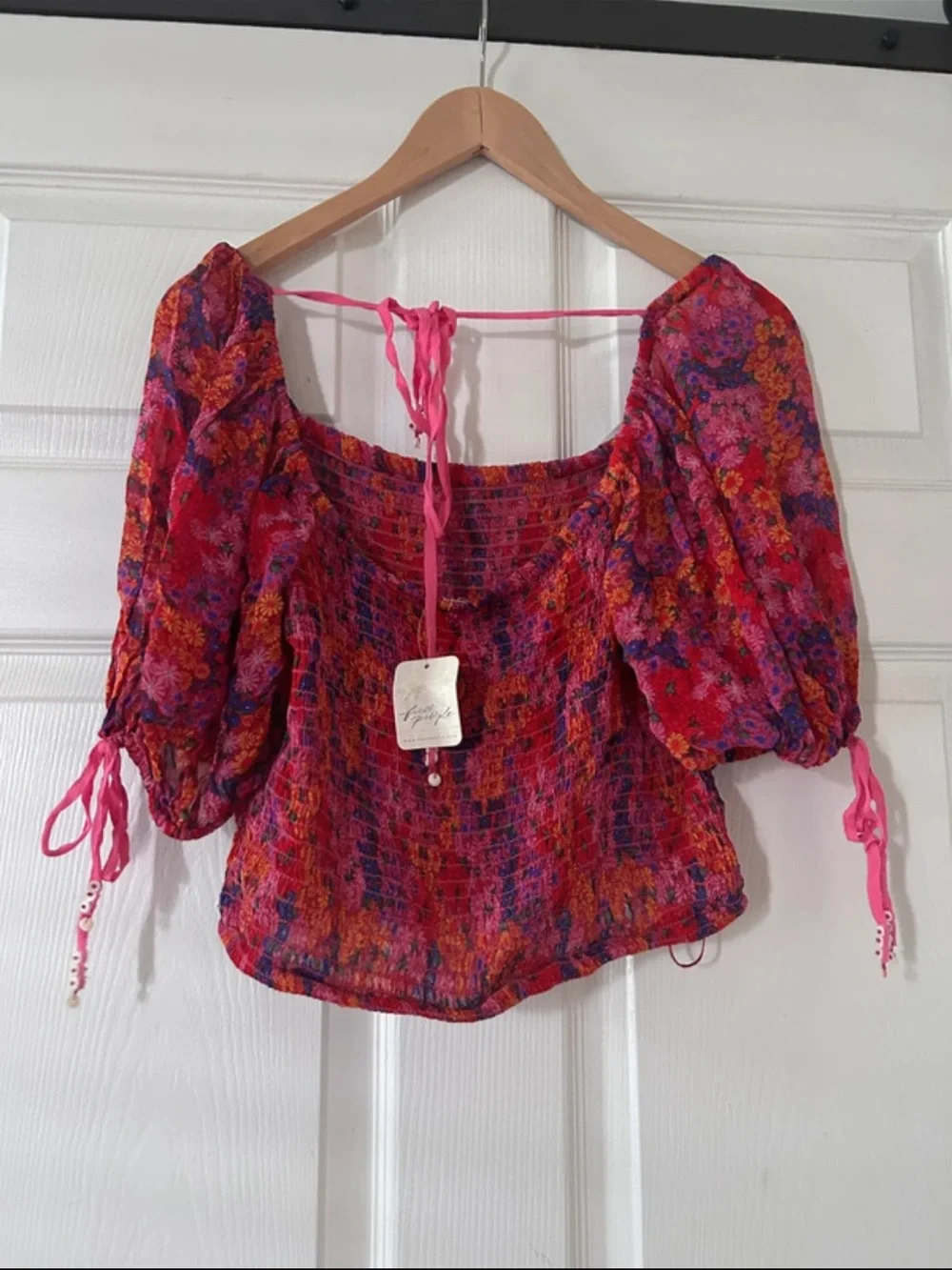 Free People Pink Floral Blouse